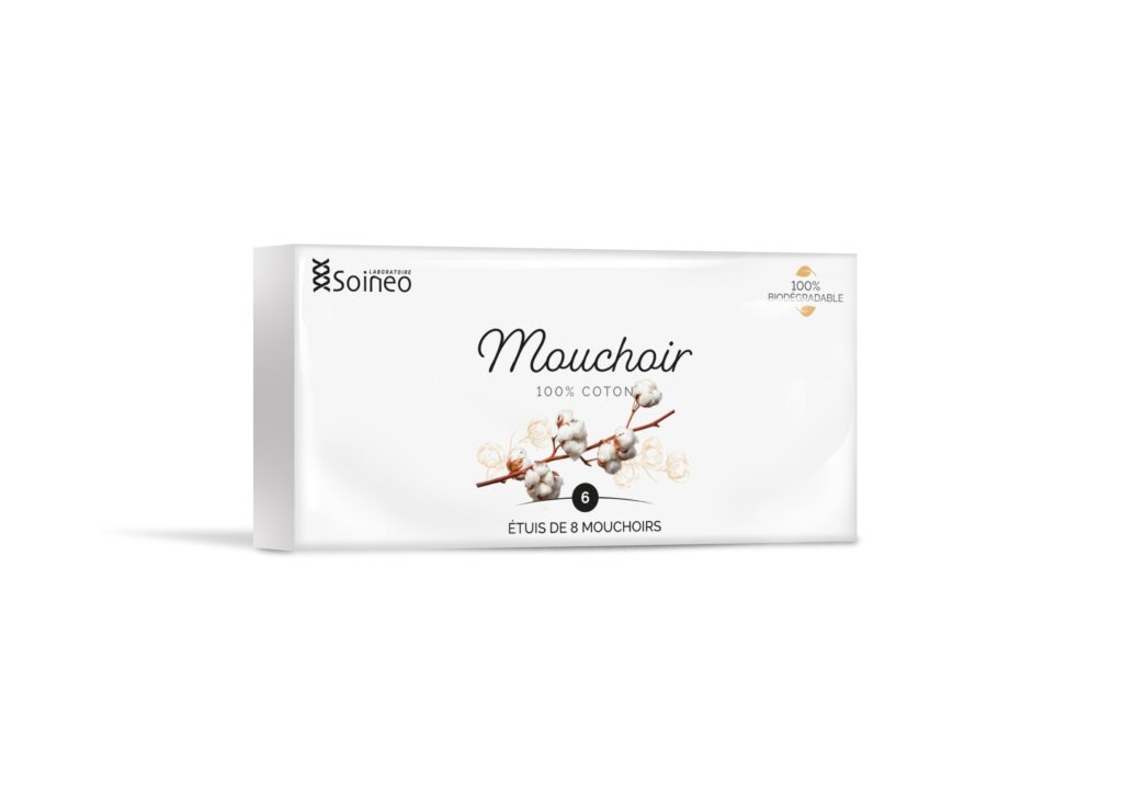 MOUCHOIRS COTON NON TISSÉ 6/8